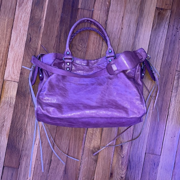 *SPECIAL EDITION* BALENCIAGA VIOLET LEATHER CITY BAG - Picture 3 of 9